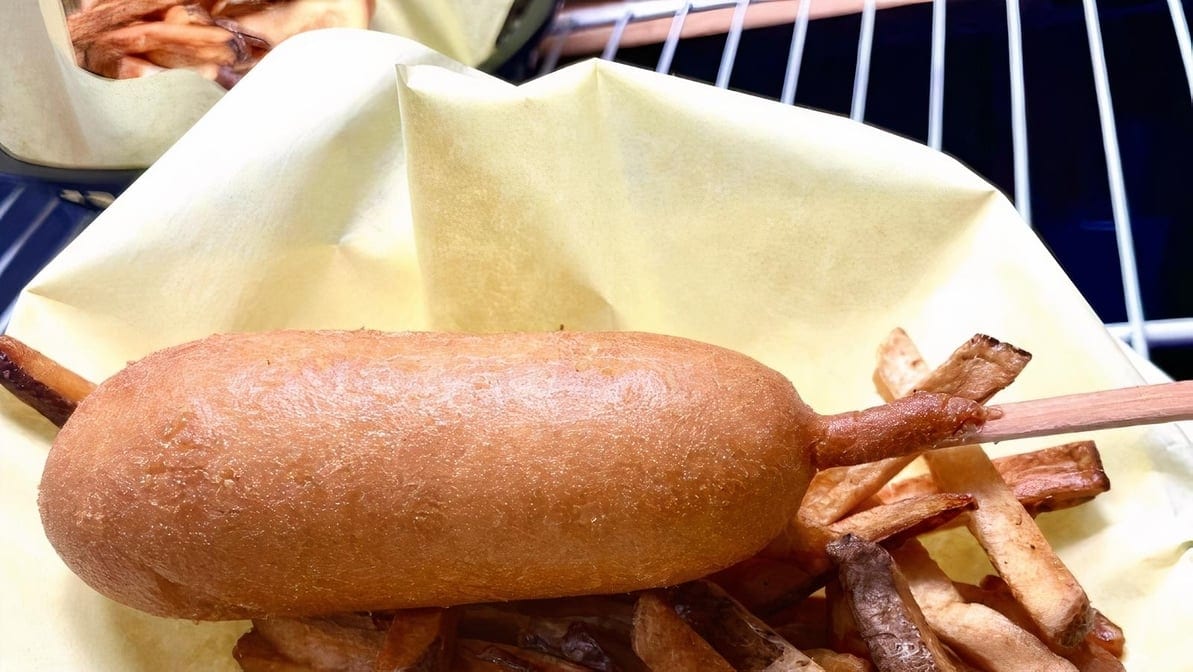 Corn Dog & Fries.
