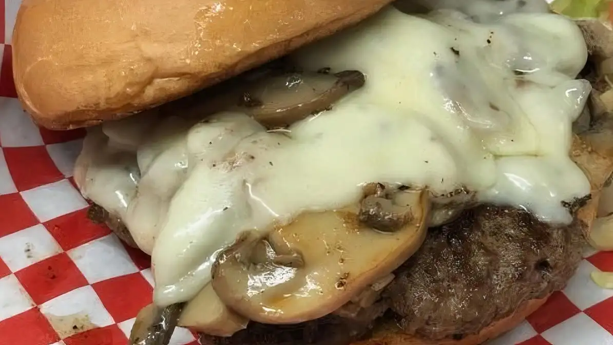 Mushroom Swiss Burger.